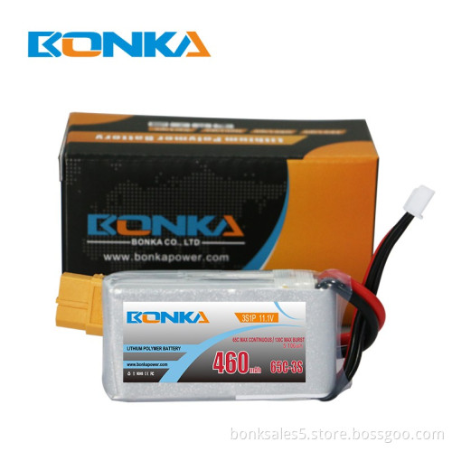 Bonka 460mAh 65C 3S1P 11.1V Lipo Fit for FPV Quad